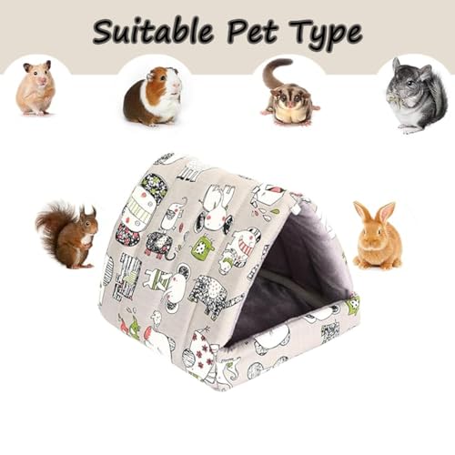 Guinea Pig Hideout Cozy Cotton Washable Tent for Small Animals | Hamster Bed, Portable House Cage Accessories Bunny Hedgehog Mouse Chinchillas Ferrets Bearded Dragons Rats (6.8"x7.4") - color: Gray