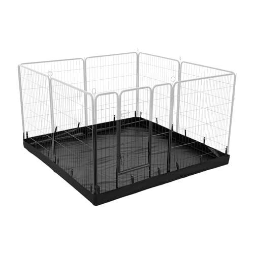 PJYuCien Square Playpen Bottom Pad for 32'' Width 8 Panel Pen, Black | Protect Floor, Easy to Move and Clean, Perfect for Puppy, Duck, and Other Small Animals, Hook Connect - style: 8-Panels 31.3"W
