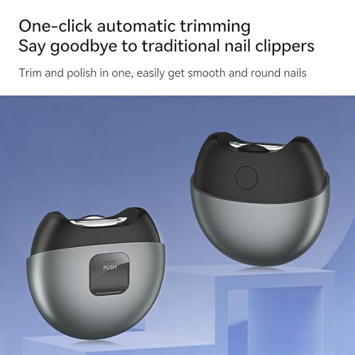 2 in 1 Automatic Electric Nail Clipper, 2026 New Electric Nail Clipper, Automatic Nail Trimmer with Light and Nail Scraps Storage, Electric Toenail Clippers for Seniors Adults (Gray)