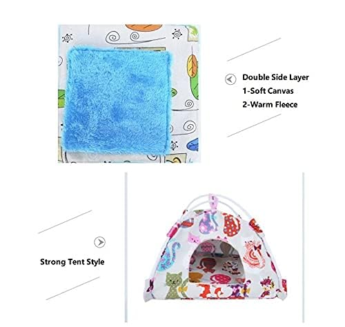 Bird Hammock Tent Nest Parrot Hanging Hut Conure House Parakeet Sleeping Bed Cute Toy Gift Small Animal Squirrel Ferret Habibat (Blue, Small) - color: Blue