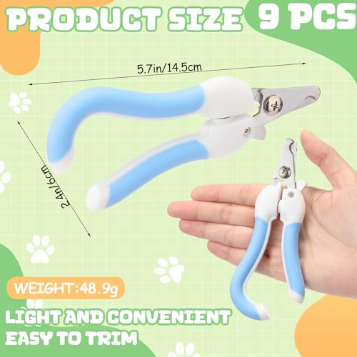 9 Pcs Small Dog Nail Clippers Bulk with Safety Guard to Avoid Over-Cutting Pet Nail Claw Grooming Pet Cutter Toenail Trimmer for Small Medium Dogs Nails Home Grooming(Fresh) - style: Fresh