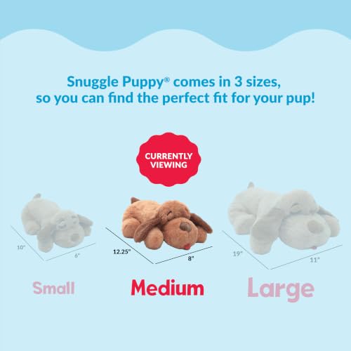 Snuggle Puppy Original Heartbeat Puppy Toy with Real-Feel Pulse & Heat Pack, Calming Sleep Aid for Puppy Anxiety, Crate Training, First Nights & New Puppy Transition - Biscuit | Calming heartbeat toy, crate training comfort, heat pack, new puppy essential
