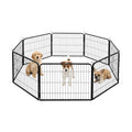 BestPet Dog Playpen 24 Inch 8 Panels Heavy Duty Metal Pet Exercise Pen Indoor Outdoor Without Door Fence Panels Anti-Skid Expandable Design - style: 8 panels-without door