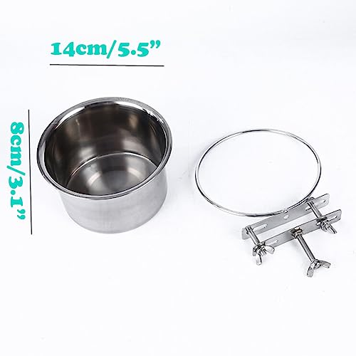 Love Dream Dog Crate Bowl Removable Stainless Steel Pet Kennel Hanging Bowl | Durable Anti-Spill Pet Metal Bowl Hanging Water Food Bowls with Clamp Holder for Small Medium & Large Dogs Rabbits or Birds - color: 5.5“*3.1”