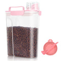 Pet Dog Cat Food Storage Container 5 to 7 lbs with Can Cover and Mixing Spoon, Airtight Pet Food Storage Dispenser with Large Spout & Measuring Cup for Kibble Dog Treat Bird Seed Container -Pink - color: Pink 6Qt