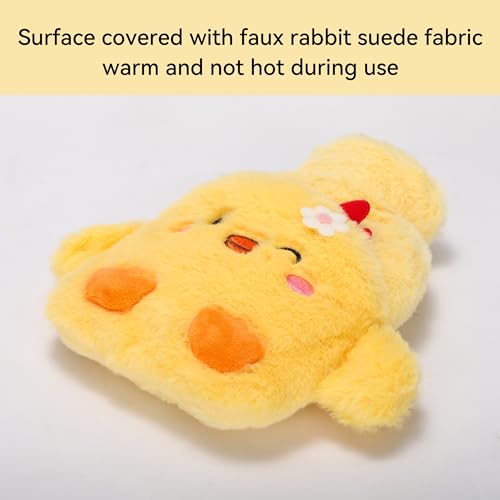 Duck Rubber Hot Water Bottle with Soft Removable Knit Outer Lid, Super Quality Classic Rubber Hot and Cold Water Bottle with Cute Image Hand Feet Warmer and Shoulder Pain Relief - style: RSD-Hot-Duck