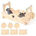 Rypet Wood Chinchilla Ledges and Platforms Set | Chinchilla Wooden Ledges, Pine Wood Cage Accessories, Hideout for Sugar Gliders Rats Squirrel