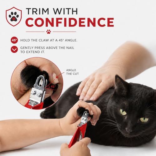 Original Cat Nail Clippers – USA-Made Professional Feline Claw Trimmer, Heavy Duty Steel – Red - style: Original