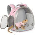 Bearded Dragon Carrier Backpack with Security Printing Harness Set, Reptile Lizard Travel Carrier (Pink, Security Harness) - color: Pink
