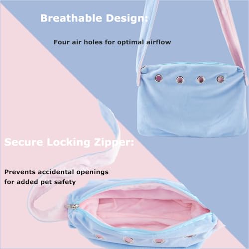 Meow&Woof Sugar Glider Bonding Pouch & Small Animal Carrier+ 3 Pack Sugar Glider Harness and Leash Set