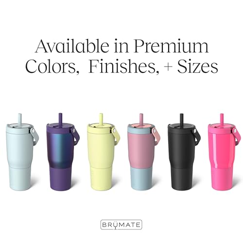 BrüMate Resa 25oz 100% Leakproof Travel Tumbler with Handle & Straw | Flexible SoftSip Straw | Silicone Sleeve for Durability | Stainless Steel | Cup Holder & Travel Friendly Water Bottle | (Eclipse) - color: Eclipse, size: 25 oz