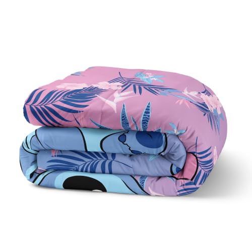 Disney Lilo & Stitch Full Comforter Set 5 Piece Includes Reversible Comforter & Sheet Bedding Set Soft Fade Resistant Microfiber Officially Licensed - color: Sporty Stitch Full