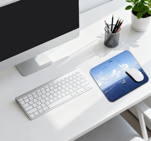 US Navy Carrier Strike Group Mouse Pad, Patriotic Blue Ocean Desk Mat | 9.5"x 7.9", Fighter Jets Aircraft Formation Naval Ships Military Design, Cute Smooth & Anti-Slip Mousepad - color: Colorful Design Wknoon-Art 33
