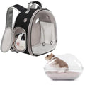 Portable Travel Backpack Habitat for Small Animal, Space Capsule Bubble Window Guinea Pig Bird Bearded Dragon Turtle Carrier Rabbit Squirrel Hamster Cage Breathable Handbag - color: Black