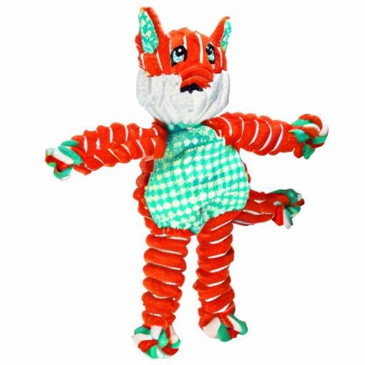 KONG Floppy Knots Rope and Plush Dog Toy, Fox, Medium/Large | Knotted Rope & Plush Toy with Minimal Stuffing & a Squeaker, Great for Teething, Tugging & Lively Play - color: Fox, size: Medium/Large