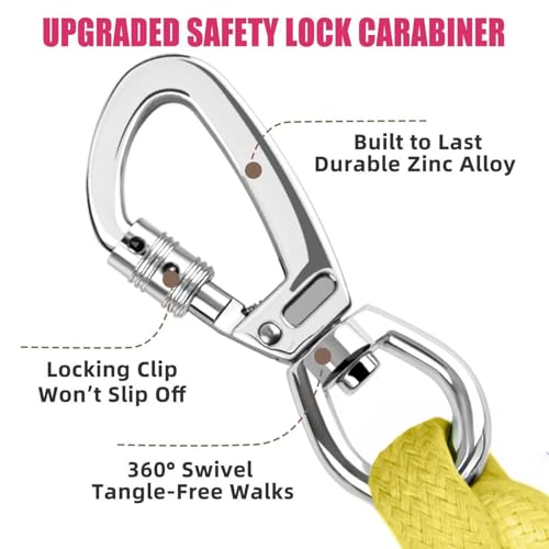 4FT Heavy Duty Braided Rope Dog Leash, Soft Cotton Design with Locking Clip for Medium & Large Dogs – Ideal for Walking & Training (Little Dog) - color: Little Elk