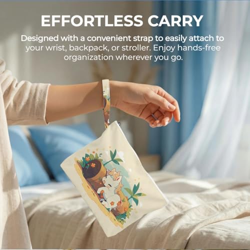ENGVZ Wet Dry Bag, Waterproof Travel Pouch, Large Zipper Bag For Swimsuits, Diapers, Toiletries, Makeup, Women And Girls Cute Baby Pony - color: Flower Pony