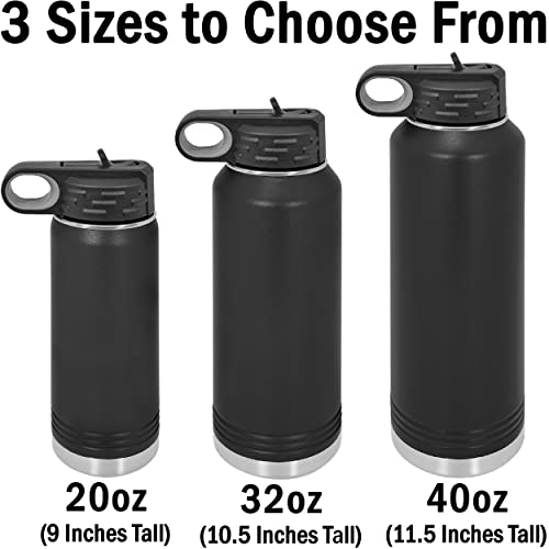 LaserGram Personalized 20oz Water Bottle, Tree Frog (Stainless) | Engraved Gift, Vacuum Insulated Stainless Steel, Flip-Top Straw Lid, Laser Engraved With Your Name - color: Stainless Steel, size: 20 Ounces