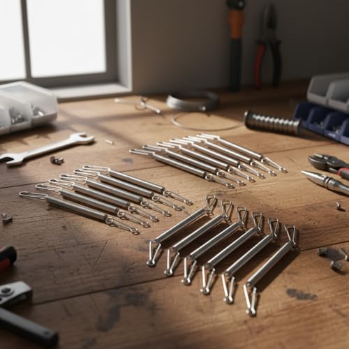 10 Pcs Extension Spring, Stainless Steel Spring with 2 Clips to Hold Rabbit Water Dispenser Drinking Bottle, Small Springs for Feeding or Watering Small Animals, Can Be Used Alone or in Combination