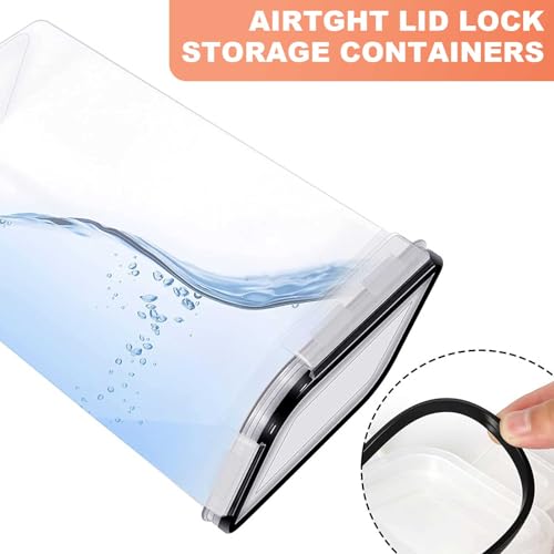 24pcs Airtight Containers, Clear Stackable Dry Food Storage | clear airtight containers with tight lids keep dry food fresh. Safe plastic, stackable for pantry kitchen storage - size: 24 pcs(42L)