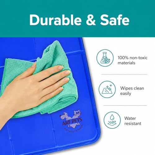 Arf Pets Dog Cooling Mat - Solid Gel Self-Cool Pad | Durable & Non-Toxic | Pressure-Activated | No Water, Electricity, Batteries or Refrigeration Needed | For Beds, Kennels & Crates - size: 35 x 55