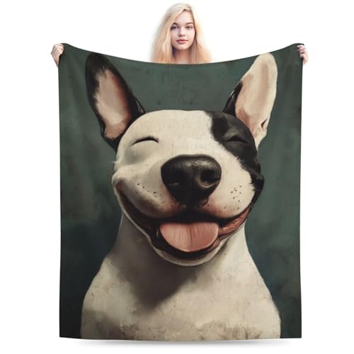 Bull Terrier Blanket Gifts for Women Girls Kids Dog Lovers, Puppy Flannel Blankets, Warm Cozy Soft Throw for Bedroom, Camping, Couch, Decor 40x50 in - color: Bull Terrier, size: 40"x50"