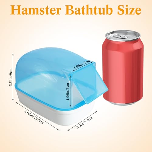 Hamiledyi Hamster Bathtub Dwarf Hamster Bathroom Sand Bath Container Sauna Room Plastic Sand Bath Box House for Gerbils Mice or Other Small Pets Animals(Blue,Small Size)