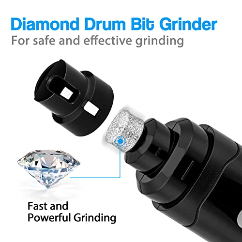 Casfuy Dog Nail Grinder Upgraded - Professional 2-Speed Whisper-Quiet Electric Pet Nail Trimmer Painless Paws Grooming & Smoothing for Small Medium Large Dogs & Cats (Black) - color: D-Black