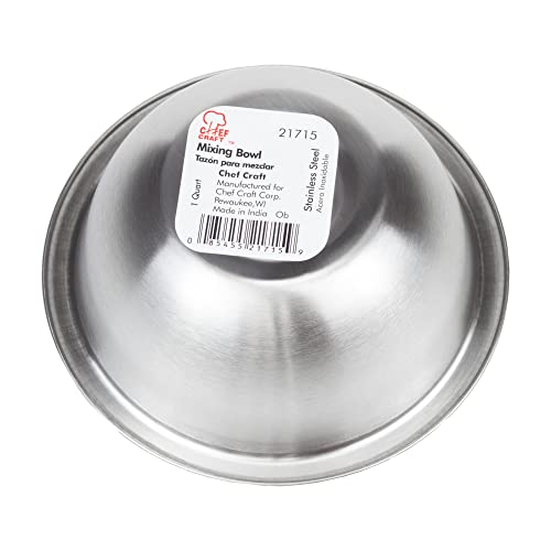 Chef Craft Brushed Mixing Bowl Set, 5 Piece Set, Stainless Steel - size: 5 Piece Set