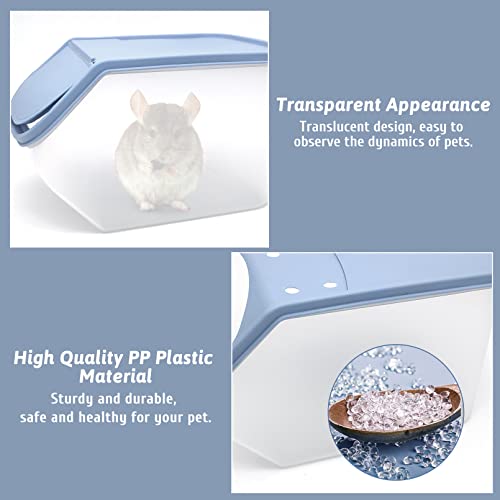 BNOSDM Chinchilla Sand Bath Container Chinchilla Dust Bath Tub Transparent Hamster Toilet Shower Room Plastic Hamster Bathroom Kit with Sand Cup&Scoop for Gerbil Hedgehog Squirrel (Blue) - color: Blue