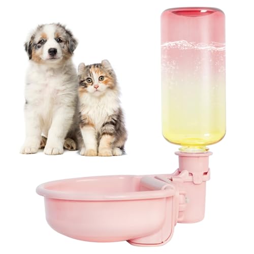 VANNON Gravity Pet Water Bowl, 16oz Anti-Splash Dispenser, Gradient Pink | Anti-splash gravity water bowl with a floating disk helps reduce spills while keeping water cleaner for everyday hydration. - color: D-Gradient Pink, size: 16oz