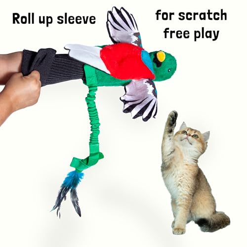 Milunova Pupr Pals Cat Wrestling Glove (Catnip Infused) Hand Puppet Toy with Tough Padding for Safe Interactive Play, Protection to Stop Kitten Scratching Hands; for Boredom-Busting Exercise - style: Quetzal + Catnip