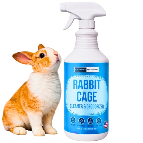 Rabbit Cage Odor Eliminator & Cleaner Spray, 32oz – Made in USA | Targets tough urine, ammonia and bedding odors; fast-drying, non-toxic formula for bunny cages and habitats.