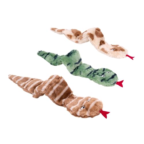 ZippyPaws Skinny Peltz No Stuffing Dog Toy Pack to Keep Them Busy - 18" | For Medium and Large Dogs, Squeaky Pet Toys, Unstuffed Chew Toys, Soft Plush Variety Pack, Desert Snakes - style: Desert Snakes - Large (3-pack)