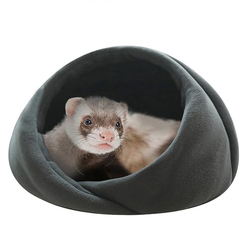 Ferret Bed Cave and Hideouts Comfortable，Ferret Hideaway Bed Accessories for Cage Ferret Beds and Hideouts Safe & Cozy for All Ages Ferrets(Grey) (Grey) - color: Grey
