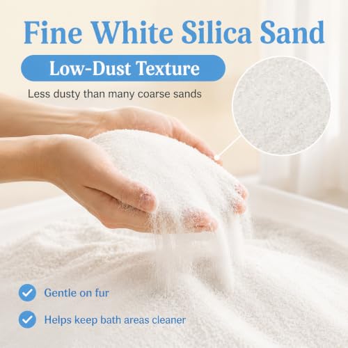 Sukh Hamster Sand Bath - White Fine Silica Sand, Hamster Hides & Cleaning | Dust Free Sand Bath for Hamster, Guinea Pig, Chinchilla, Gerbil, Syrian Mice, Small Pet Cage Bedding Accessories,14oz - size: 14 OZ