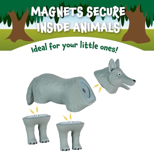 Popular Playthings Mini Magnetic Mix or Match Forest Animals, Set of 7 | Includes Playmat, Mix or Match Magnetic Forest Animal Toys, for Toddlers 1-3, Gifts for Kids