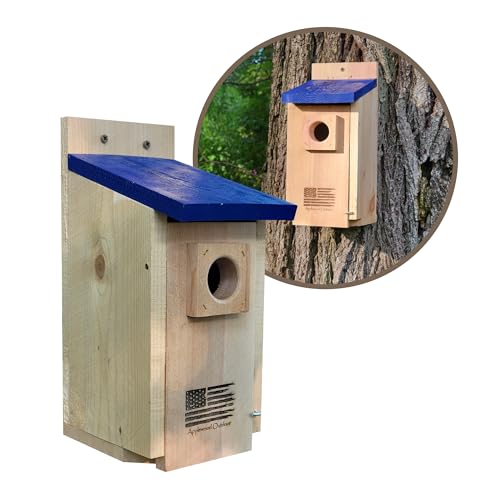 Made in USA,Rustic Cedar Bird Houses with Optional Camera (No Camera)