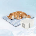 Pet Pad Cooling System for Summer, Consistent Cooling Water Mat for Dogs and Cats, No Refrigeration or Chemical Gel Needed, Machine Washable Bed, Ideal for Home and Crates (White Blue, 35" x 23") - size: 35" L x 23" W x 0.8" Th