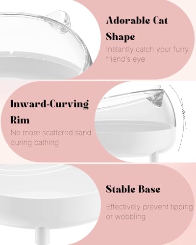 Pawfly Hamster Sand Bath Container, Hamster Sand Bath Box, Hamster Bathtub, Hamster Bathroom, Hamster Toilet, Plastic Dust Bath for Dwarf Hamsters, Syrian Hamster, Mice, Gerbils & Small Animal, White - color: White