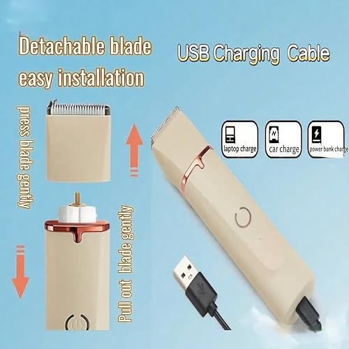 Low Noise 4-in-1 Dog Grooming Clippers Kit,Cordless Dog Nail Clipper,Dog Paw Trimmer,Cat Ear Trimmer,Pet Cat Dog Hair Trimmer for Small Large Dogs Cats and Rabbits Grooming at Home(Beige)