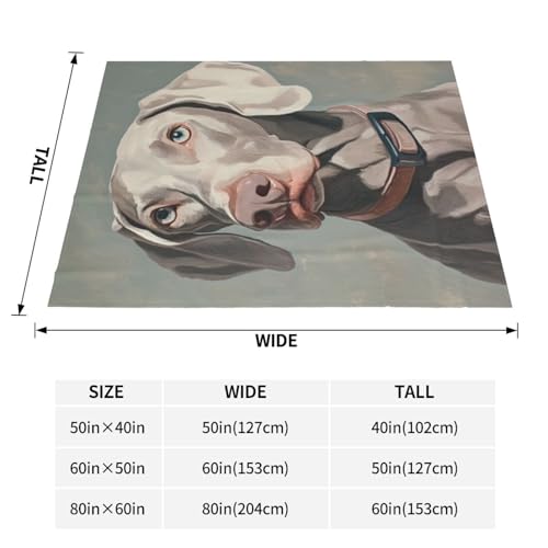 Weimaraner Dog Blanket Gifts for Women Girls Kids Dog Lovers, Puppy Flannel Blankets, Warm Cozy Soft Throw for Bedroom, Camping, Couch, Decor 40x50 in - color: Weimaraner Dog, size: 40"x50"
