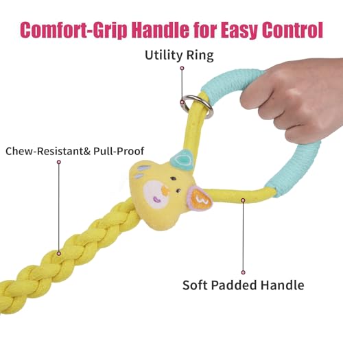 4FT Heavy Duty Braided Rope Dog Leash, Soft Cotton Design with Locking Clip for Medium & Large Dogs – Ideal for Walking & Training (Little Dog) - color: Little Elk