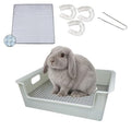 Large Rabbit Litter Box with Widened Stainless Steel Grid, Easy to Clean Guinea Pig Bunny Litter Box for Guinea Pigs Cages,High Back Wall for Small Animals（15×11.2×5.9 in