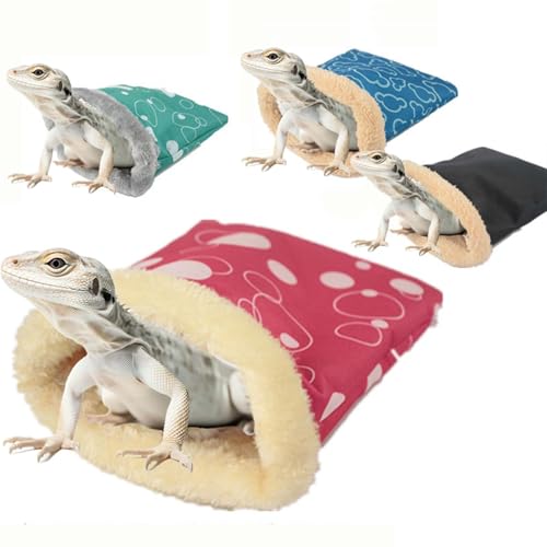 Plush Reptile Sleeping Bag Cozy Plush Sleeping Bag Lizard Hammock Soft Cushion, for Bearded Dragon, Hamster, Lizard, Gecko Sleeping Bag, Reptile and Other Small Animals (Color Random, 1Pcs)