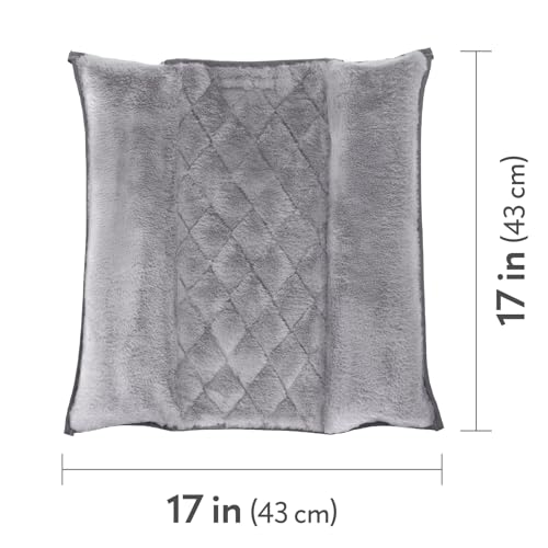 Paw Inspired Snuggle Bunny Bolster Bed, Gray/Faux Fur, 17x17 Inch | Reversible Flop Mat, Ultra-Soft Fleece Bedding with Padded Sides for Rabbits, Cats, Dogs, Small Pets and Animals - color: Gray/Faux Fur