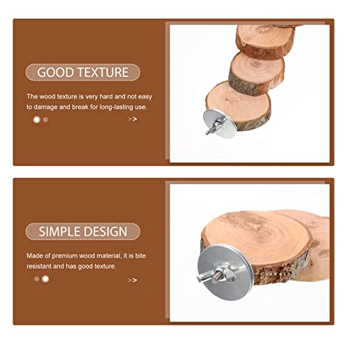 Kisangel Natural Wood Bird Ladder for Cage, Bendable Parrot Perch Bridge, Climbing Toy & Exercise Stand for Small Animals, Budgies, Parakeets, Cockatiels