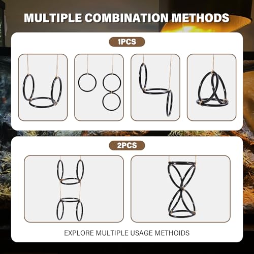 2PCS Snake Enrichment, DIY Snake Climbing Toys with Hammock, Reptiles Tank Accessories for Corn Snakes, Bearded Dragon, Chameleon, Ball Python Tank Accessories (Set) - color: Ring And Hammock