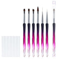 6Pcs Nail Art Clean Up Brushes Nail Brushes Cleaning Polish Mistakes | Acetone Resistant Nail Brush, Fingernail Cleaning Brushes for Nail Art and Designs - color: Pink Black-6Pcs