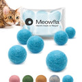 MEOWFIA Wool Ball Toys - 6-Pack of Safe for Cats and Small Dogs Balls - 1.5 Inch Felted Wool Cat Toy and Dog Toy - Perfect with Cat Cave - Silent - Mini Tennis Balls - (1,5in/Aquamarine) - size: 1.5 Inch
